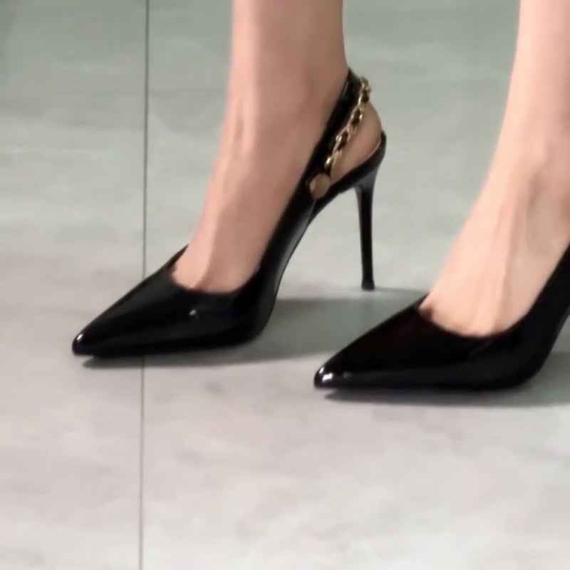 High-Grade Pure Want To Fry The Street High-Value Professional Shoes 2024 Popular New Soft Bottom Not Tired Foot Cover Foot Shallow-Mouth High-Heeled Shoes - Image 1